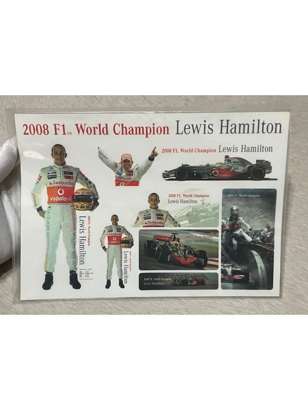 Lewis Hamilton 2008 Championship Stickers McLaren Vodafone